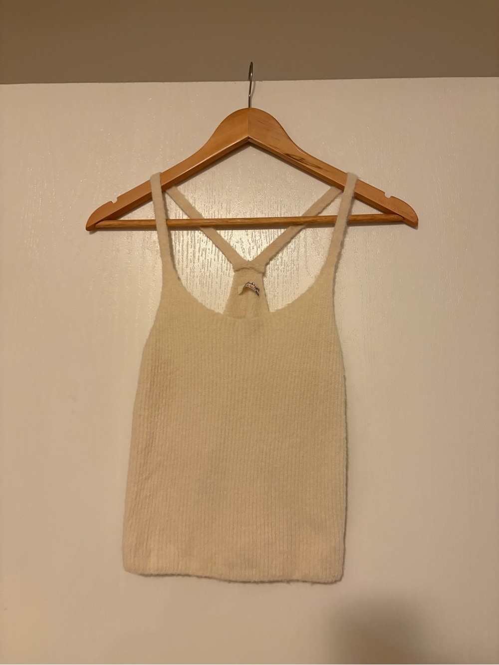 Free People Intimately Cream Knit Strappy Camisole Tank Top - Picture 2 of 7